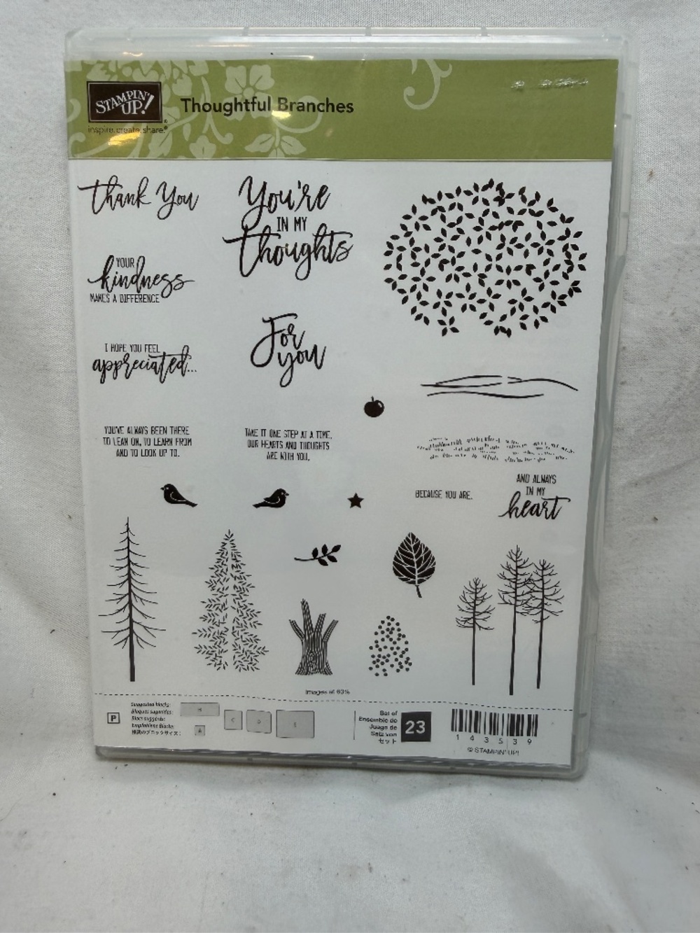 Stampin Up Clear Mount Stamp Set Thoughtful Branches Set of 23 Card Making
